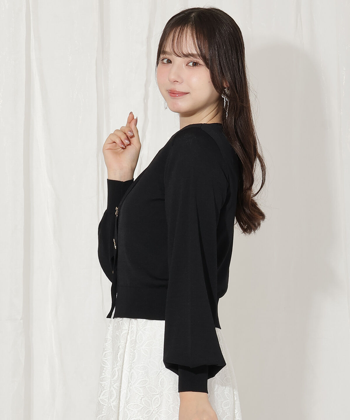 WILLSELECTION「リボンボタンVネックカーディガン」|カーディガン|