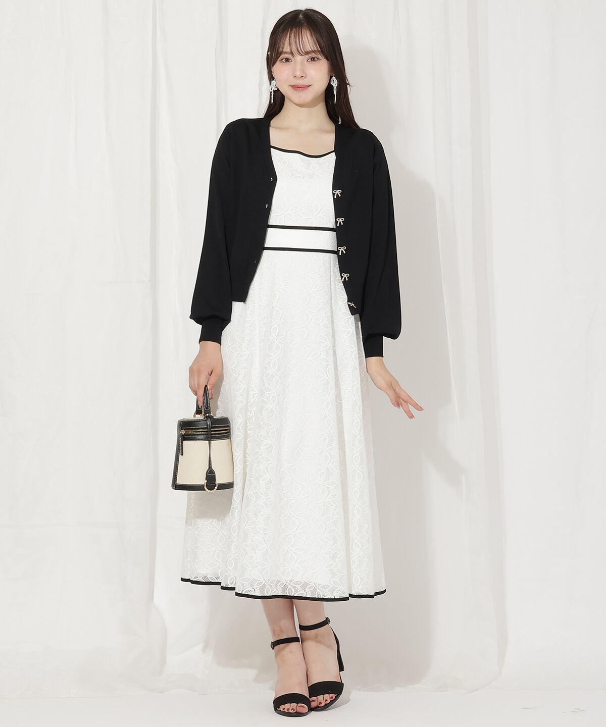 WILLSELECTION「リボンボタンVネックカーディガン」|カーディガン|