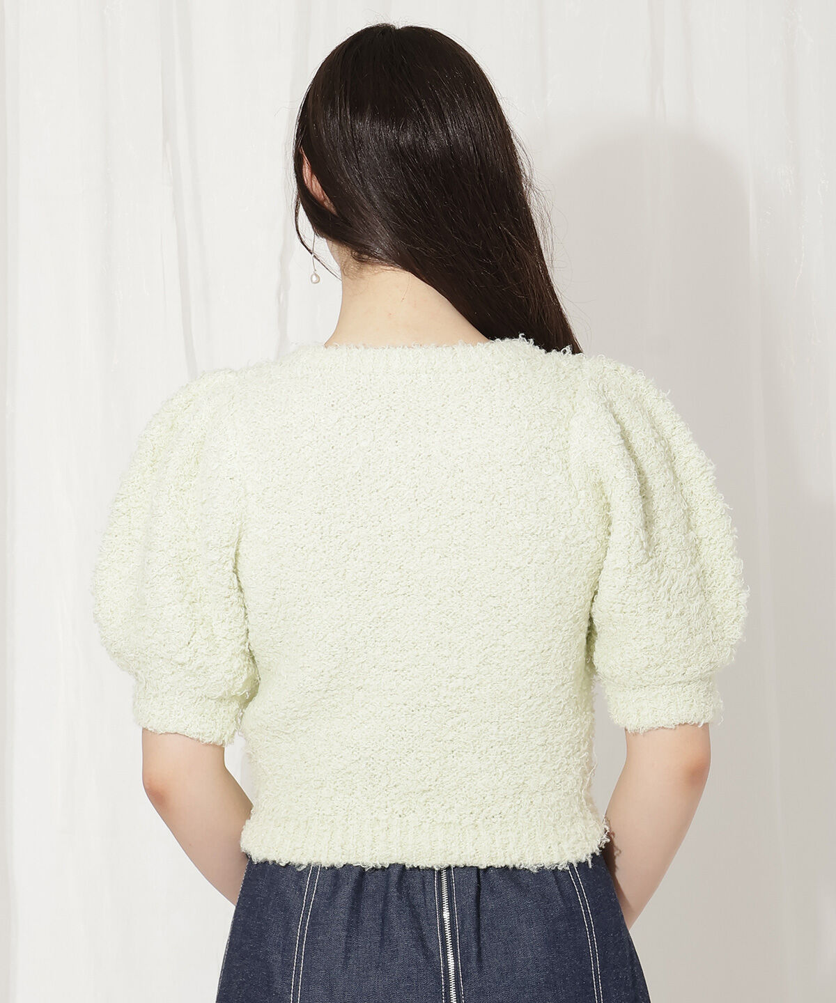 WILLSELECTION「リボンブローチ付きテディヤーンニット」|ニット・セーター|