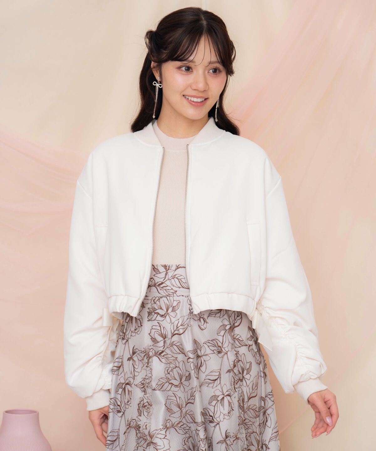 WILLSELECTION「サイドリボンコンパクト中綿ブルゾン」|ブルゾン・スタジャン|