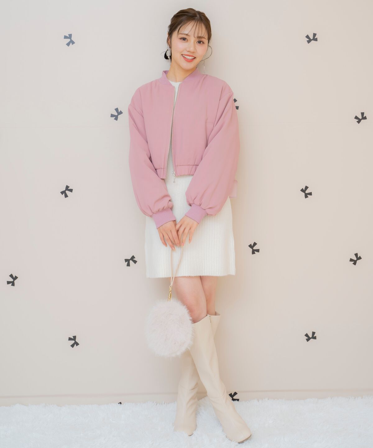 WILLSELECTION「サイドリボンコンパクト中綿ブルゾン」|ブルゾン・スタジャン|