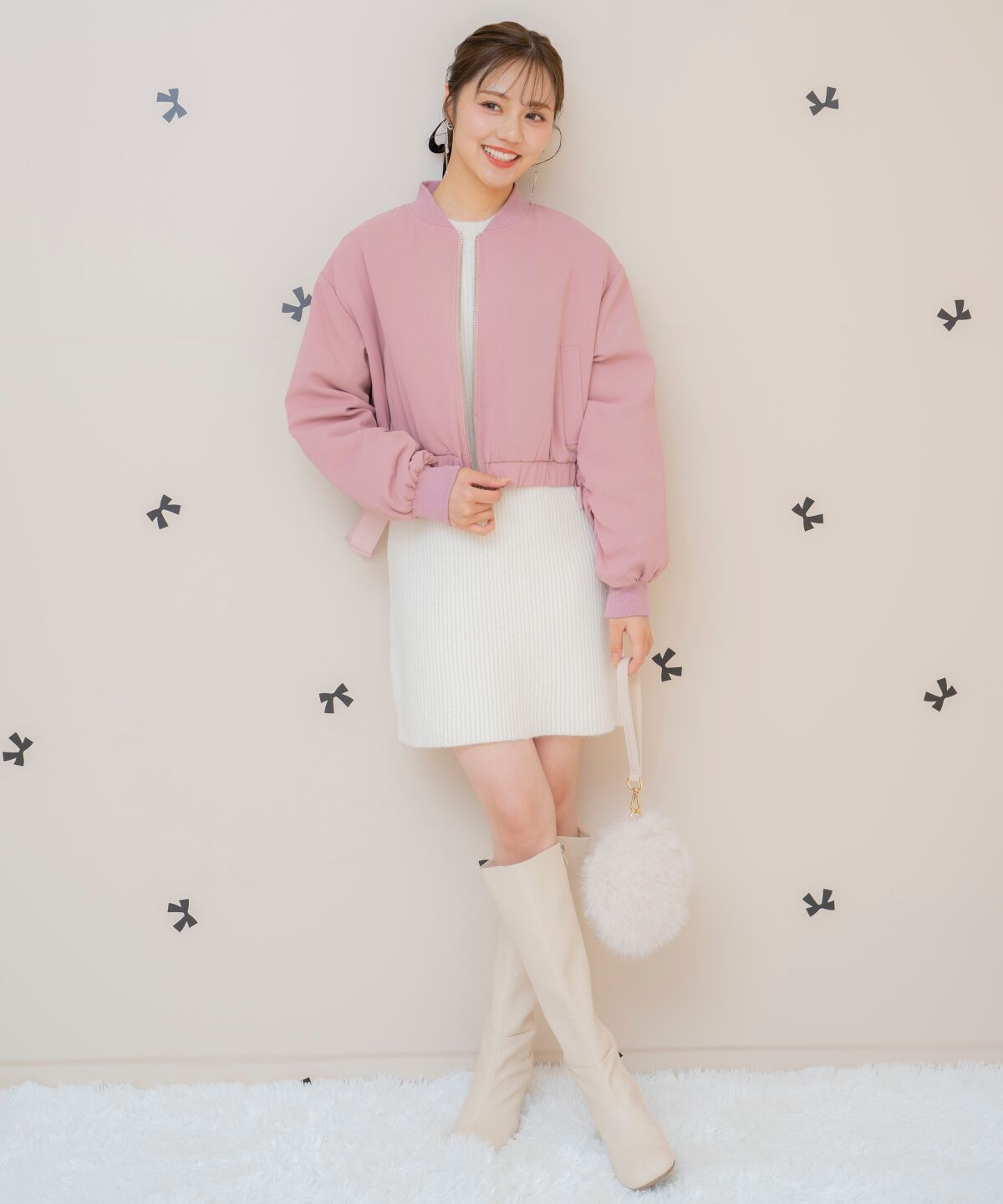 WILLSELECTION「サイドリボンコンパクト中綿ブルゾン」|ブルゾン・スタジャン|