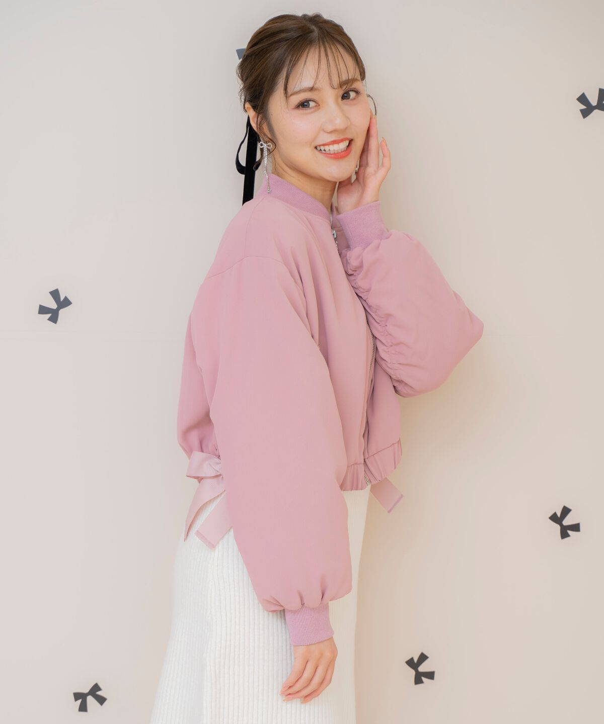 WILLSELECTION「サイドリボンコンパクト中綿ブルゾン」|ブルゾン・スタジャン|