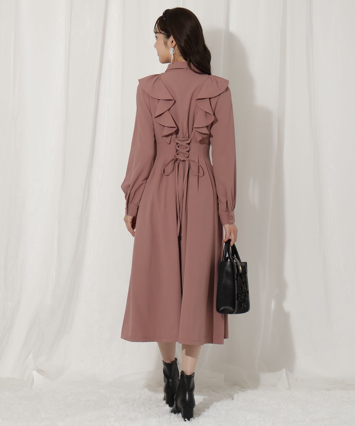 WILLSELECTION「ラッフルフリルタックウエストシャツワンピース」|ワンピース|