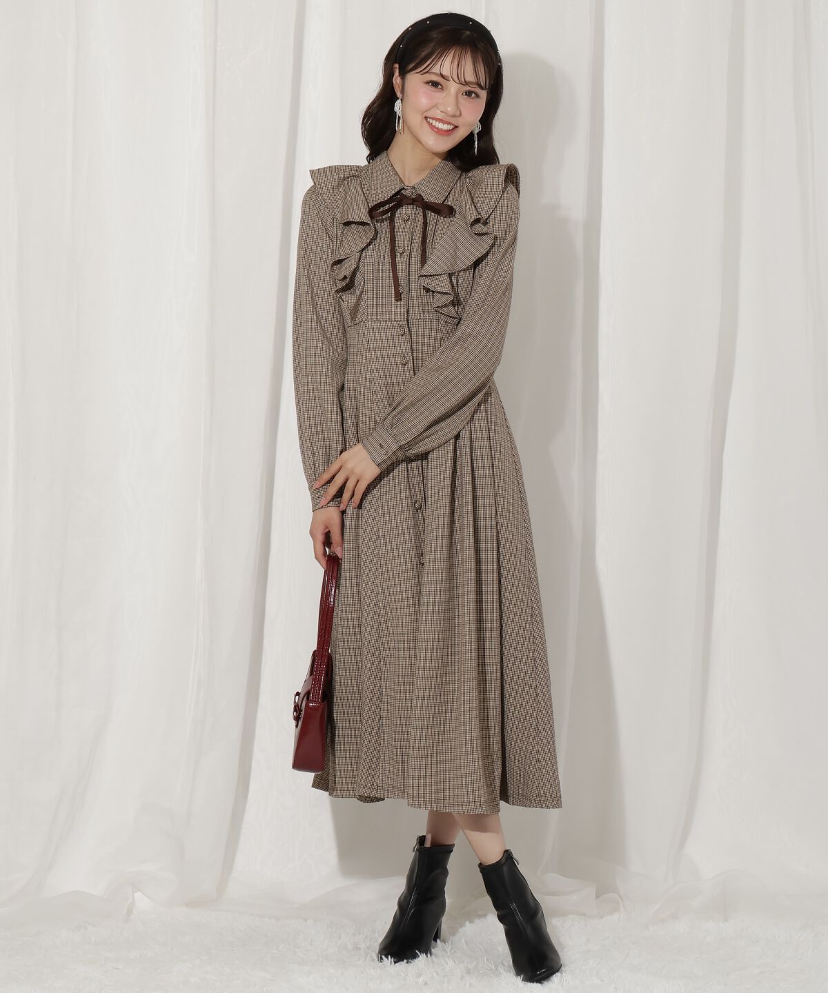 WILLSELECTION「ラッフルフリルタックウエストシャツワンピース」|ワンピース|