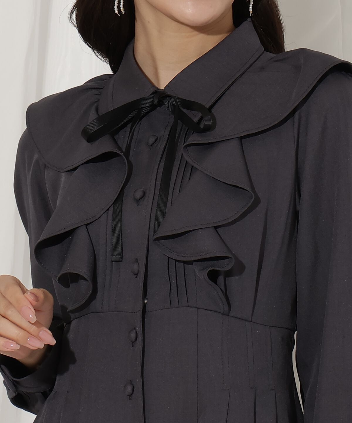 WILLSELECTION「ラッフルフリルタックウエストシャツワンピース」|ワンピース|