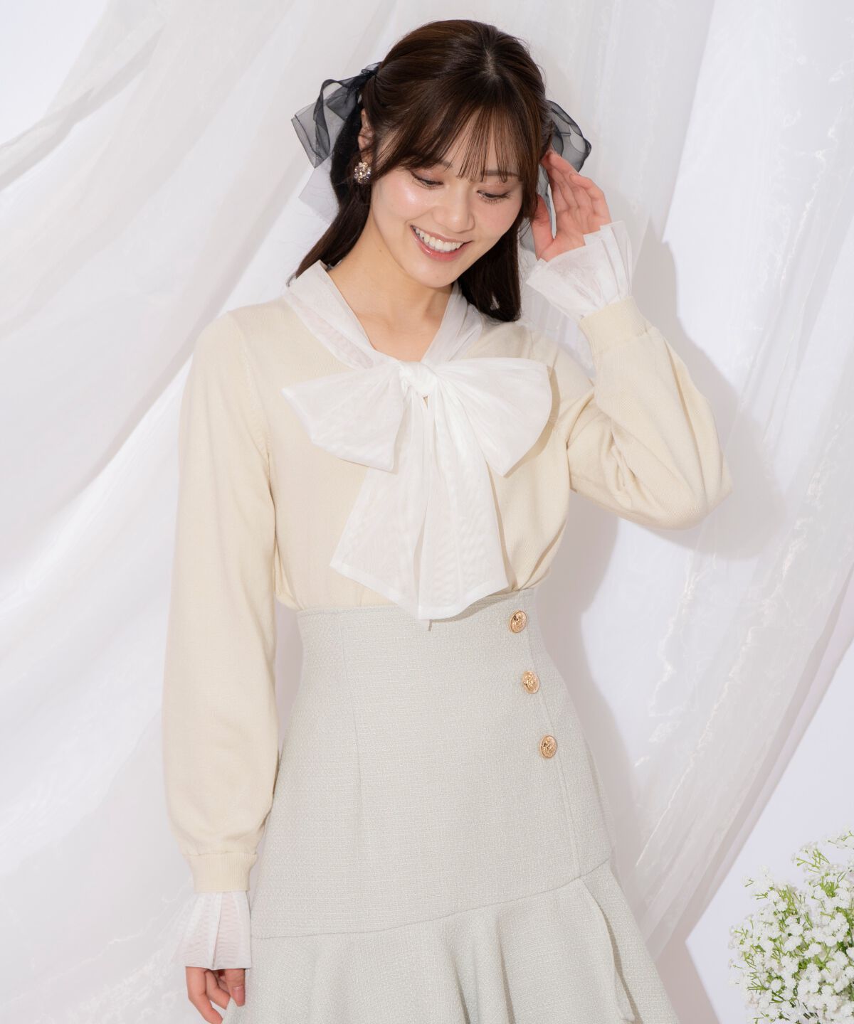 WILLSELECTION「レイヤード風ボウタイニット」|ニット・セーター|