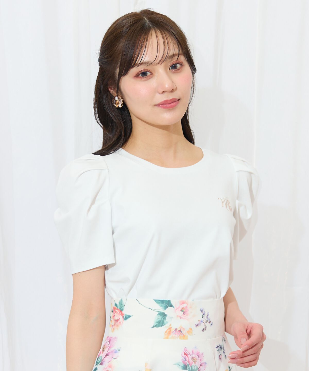 WILLSELECTION「タックスリーブロゴ刺繍トップス」|Tシャツ・カットソー|