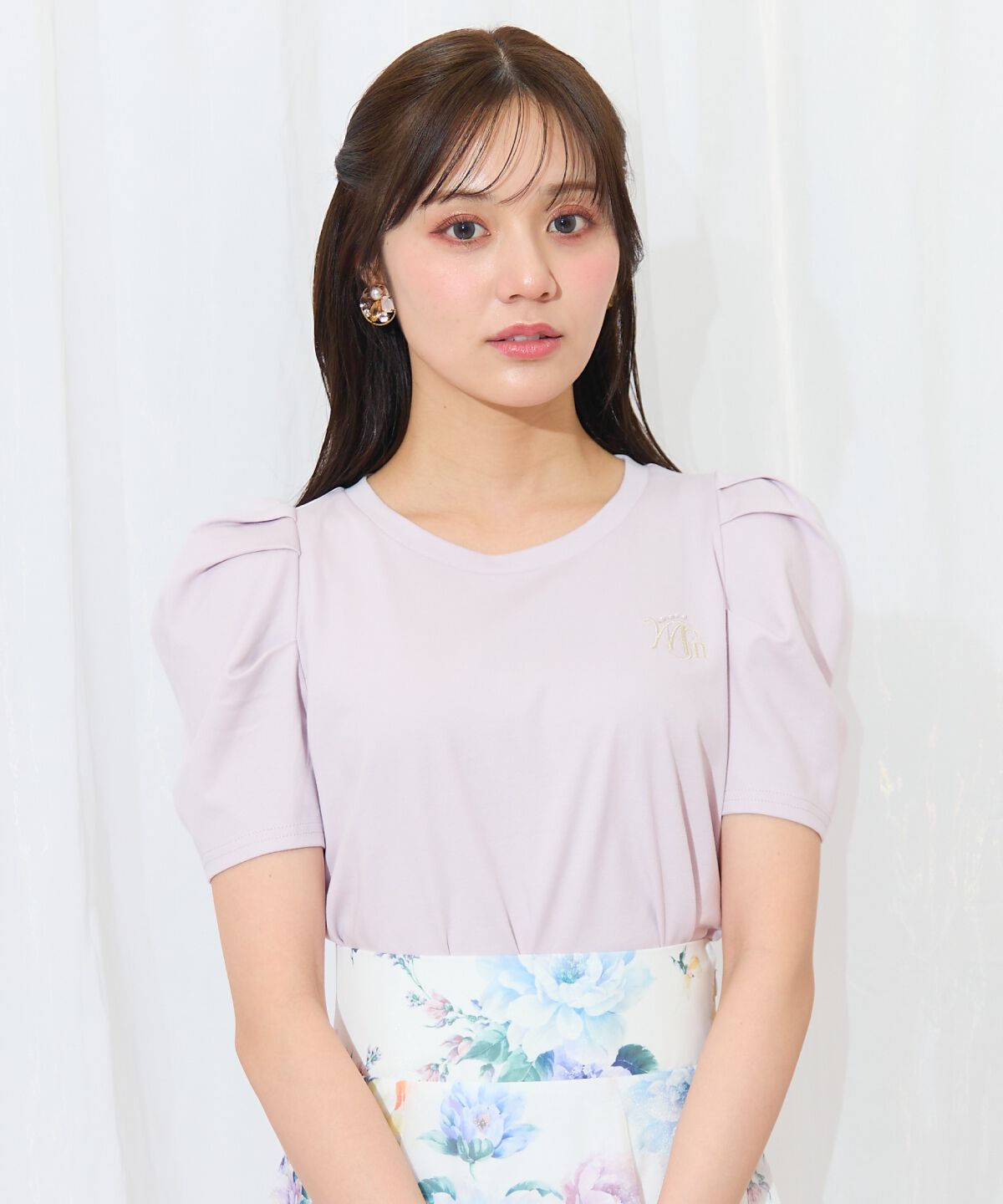 WILLSELECTION「タックスリーブロゴ刺繍トップス」|Tシャツ・カットソー|