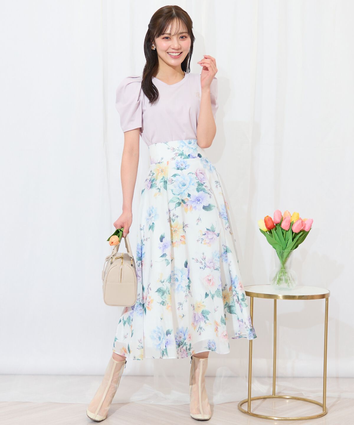 WILLSELECTION「タックスリーブロゴ刺繍トップス」|Tシャツ・カットソー|