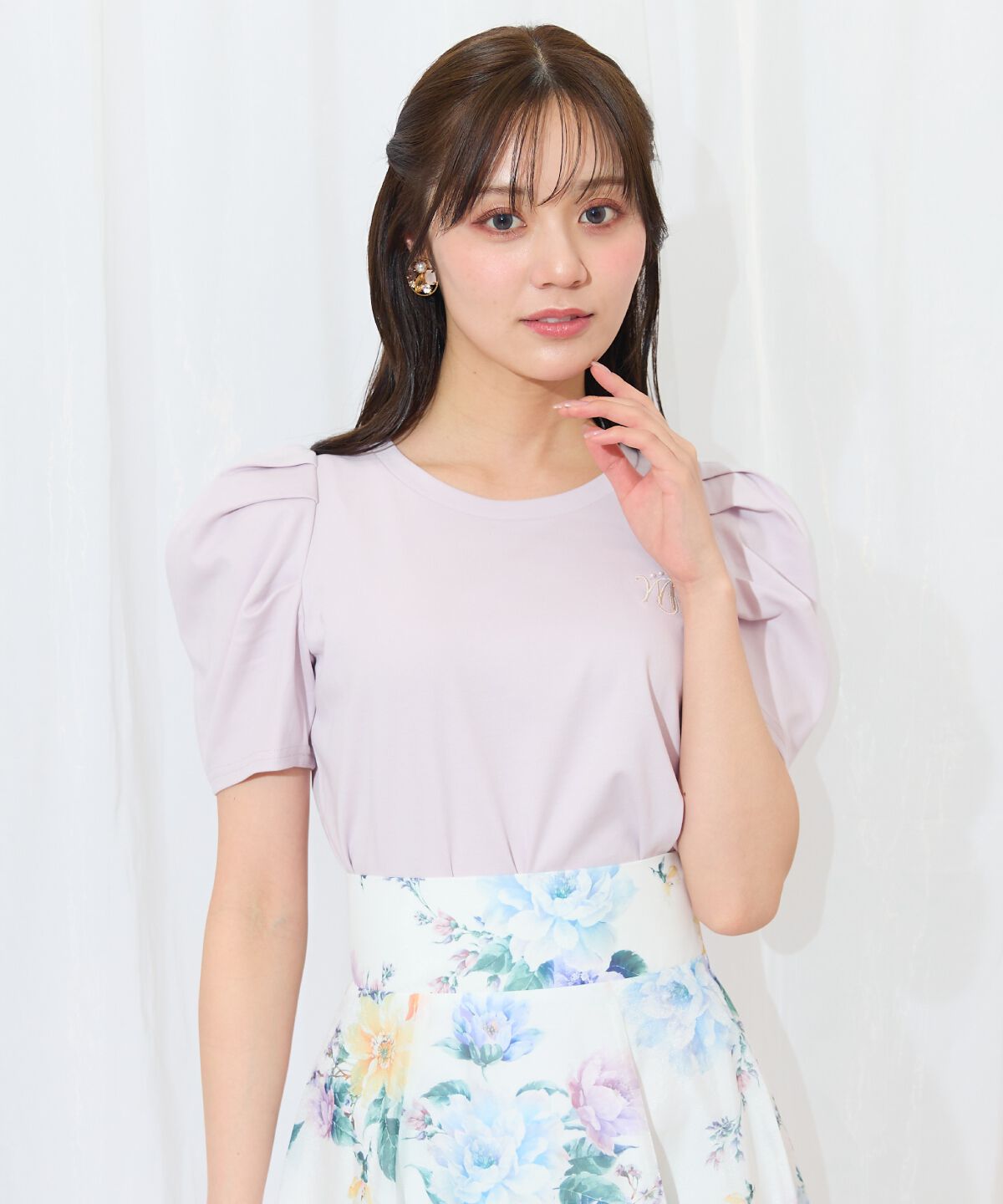 WILLSELECTION「タックスリーブロゴ刺繍トップス」|Tシャツ・カットソー|