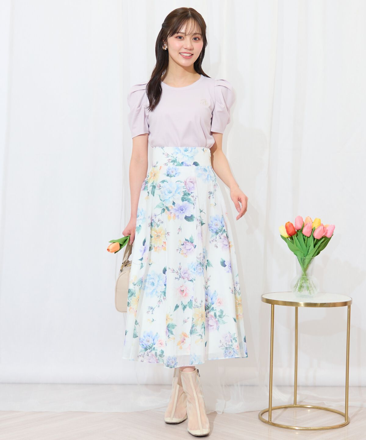 WILLSELECTION「タックスリーブロゴ刺繍トップス」|Tシャツ・カットソー|