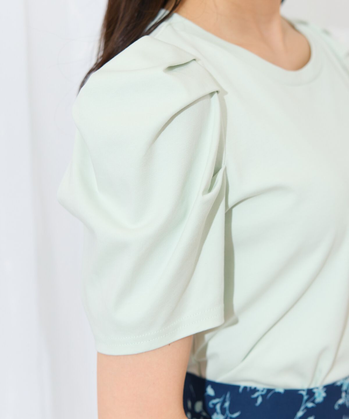 WILLSELECTION「タックスリーブロゴ刺繍トップス」|Tシャツ・カットソー|