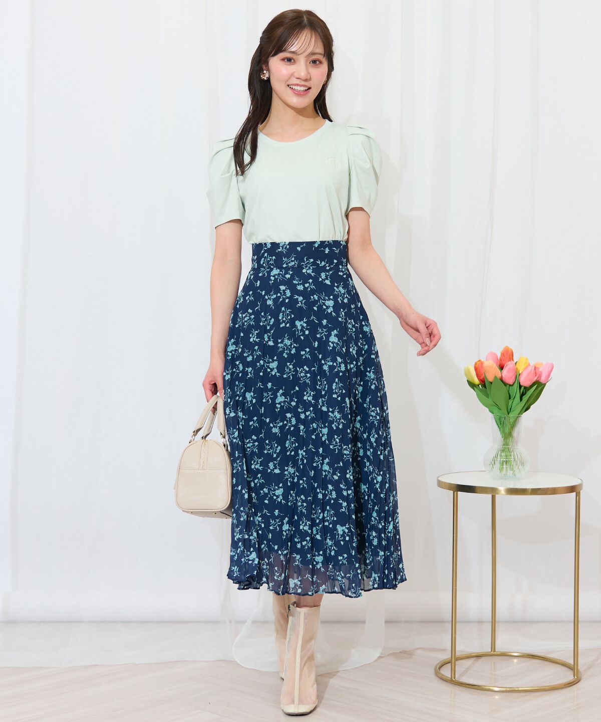 WILLSELECTION「タックスリーブロゴ刺繍トップス」|Tシャツ・カットソー|