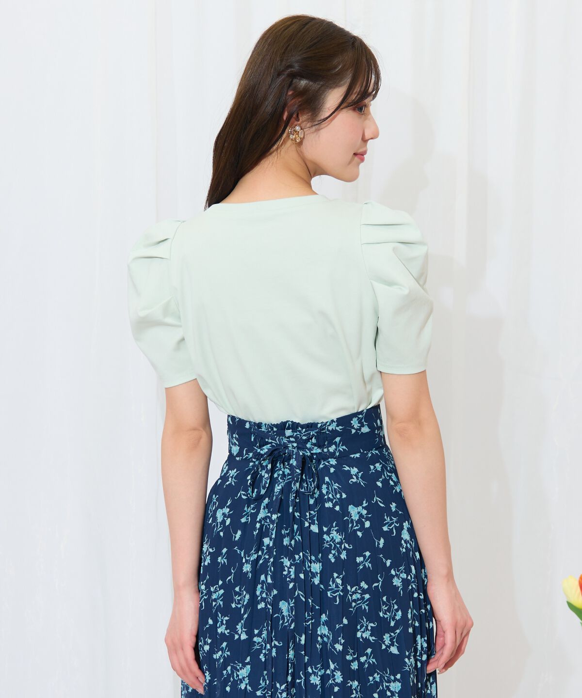 WILLSELECTION「タックスリーブロゴ刺繍トップス」|Tシャツ・カットソー|