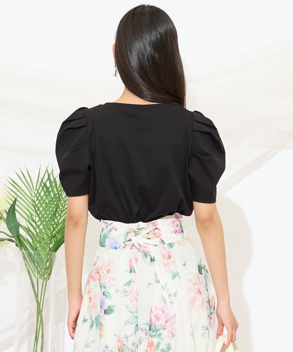 WILLSELECTION「タックスリーブロゴ刺繍トップス」|Tシャツ・カットソー|