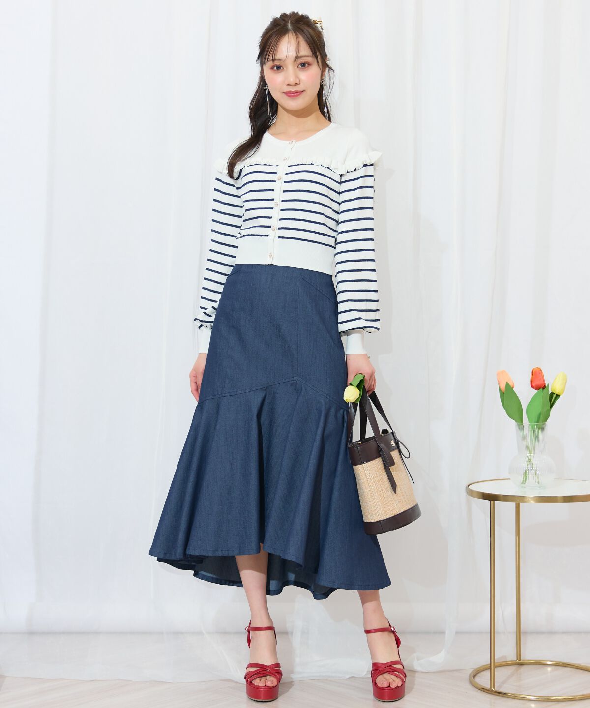 WILLSELECTION「フリルデザインニットカーディガン」|カーディガン|