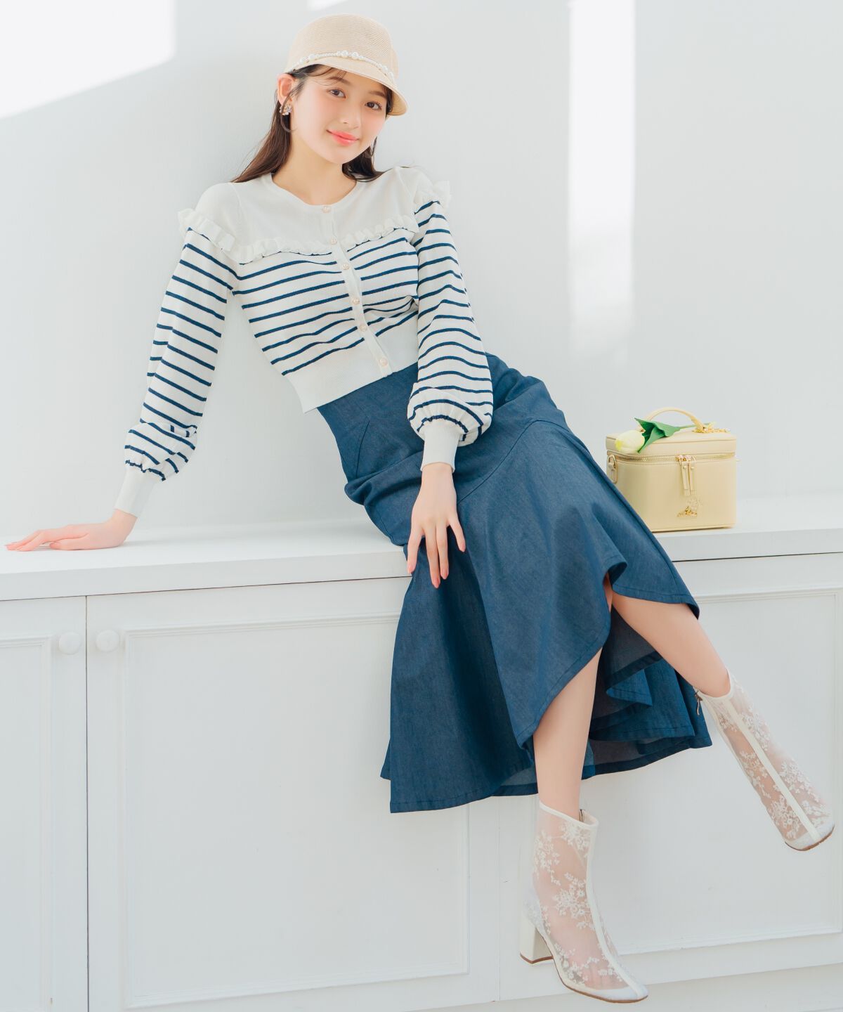 WILLSELECTION「フリルデザインニットカーディガン」|カーディガン|