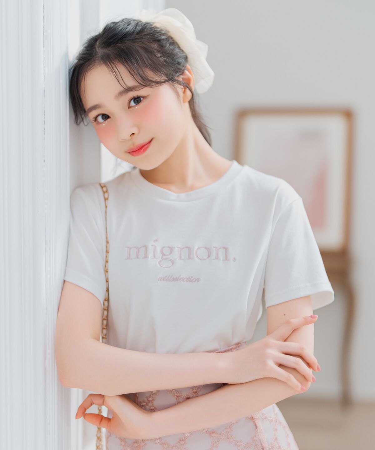 WILLSELECTION「ロゴ刺繍クルーネックTシャツ」|Tシャツ・カットソー|オフ