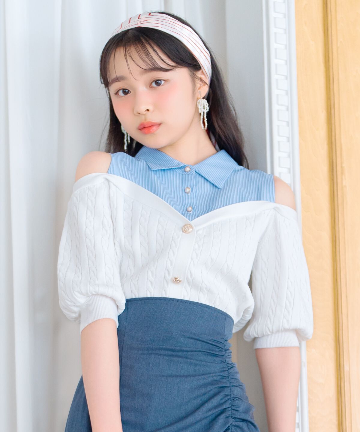 WILLSELECTION「シャツレイヤード風ニット」|ニット・セーター|