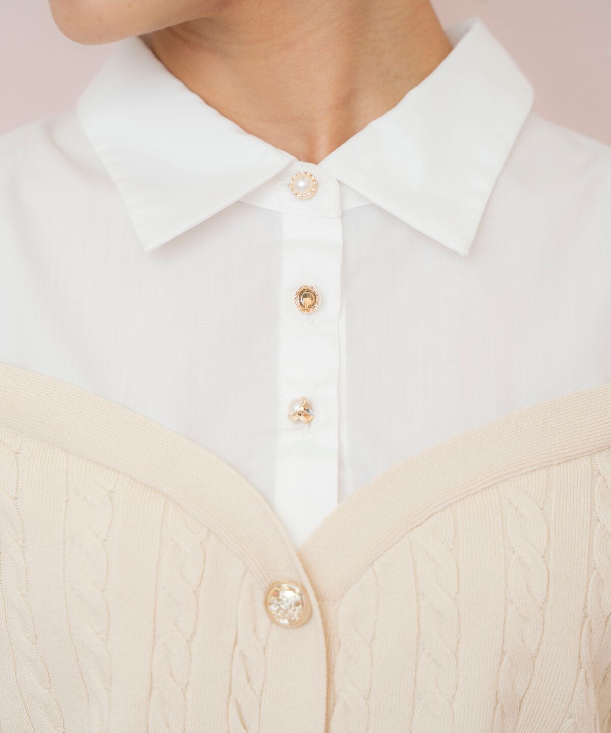 WILLSELECTION「シャツレイヤード風ニット」|ニット・セーター|