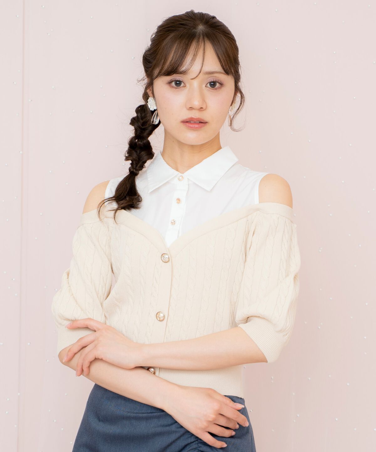 WILLSELECTION「シャツレイヤード風ニット」|ニット・セーター|