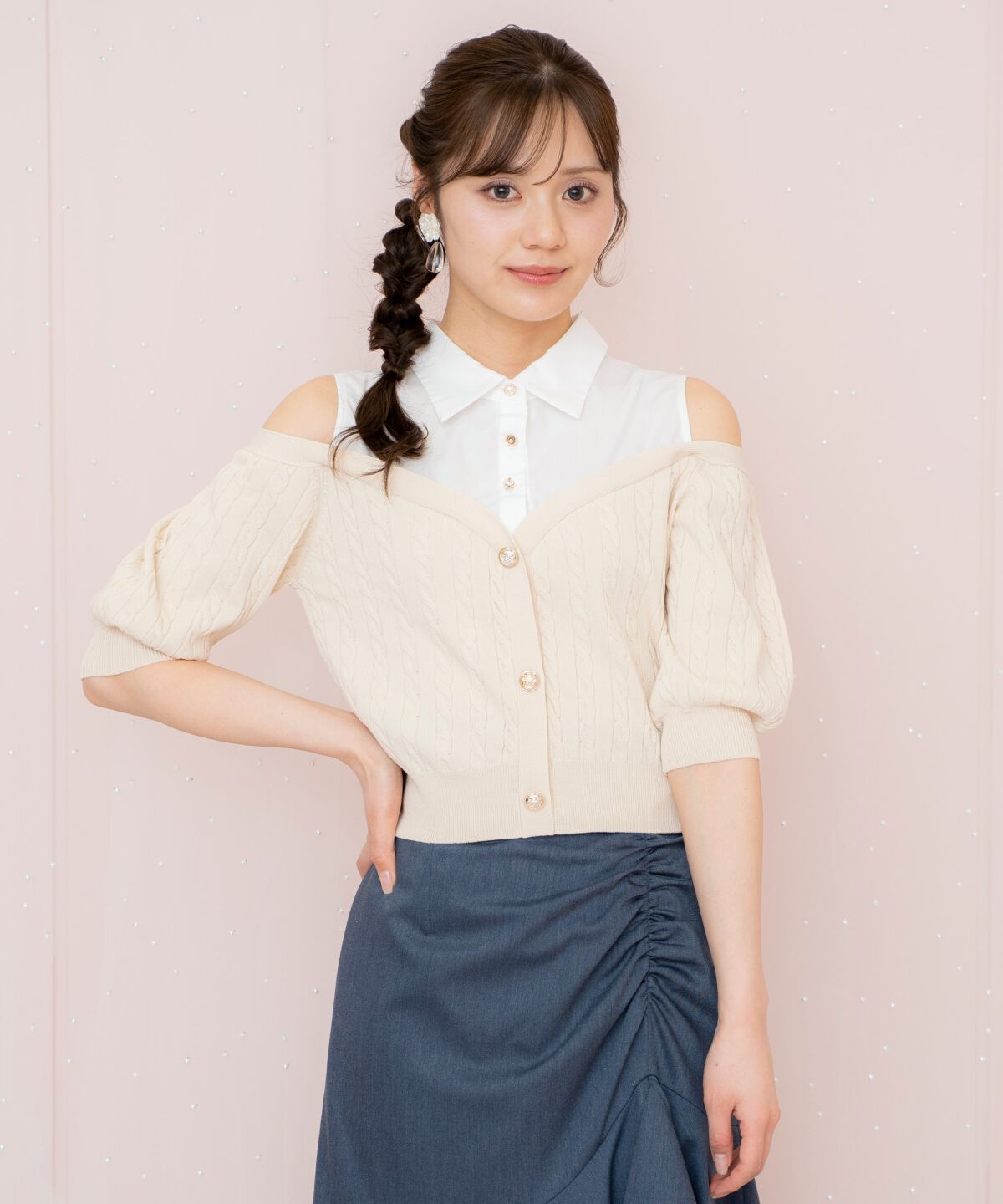 WILLSELECTION「シャツレイヤード風ニット」|ニット・セーター|