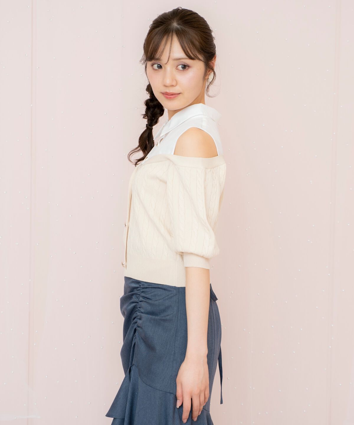 WILLSELECTION「シャツレイヤード風ニット」|ニット・セーター|