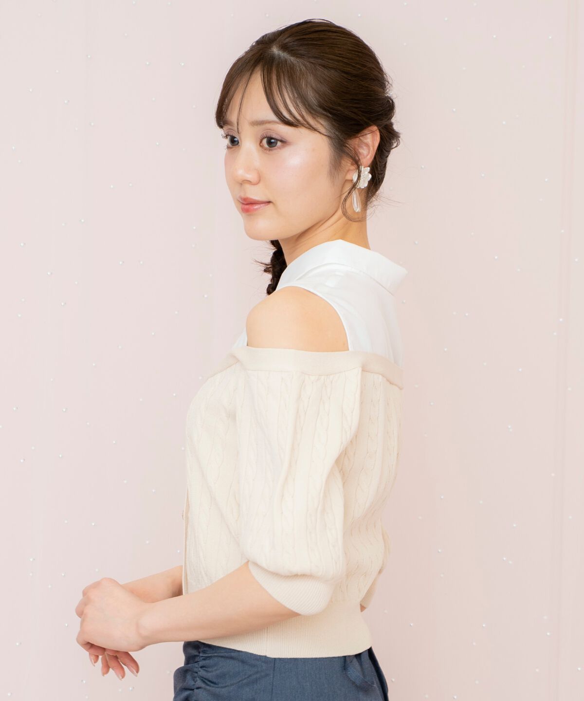 WILLSELECTION「シャツレイヤード風ニット」|ニット・セーター|