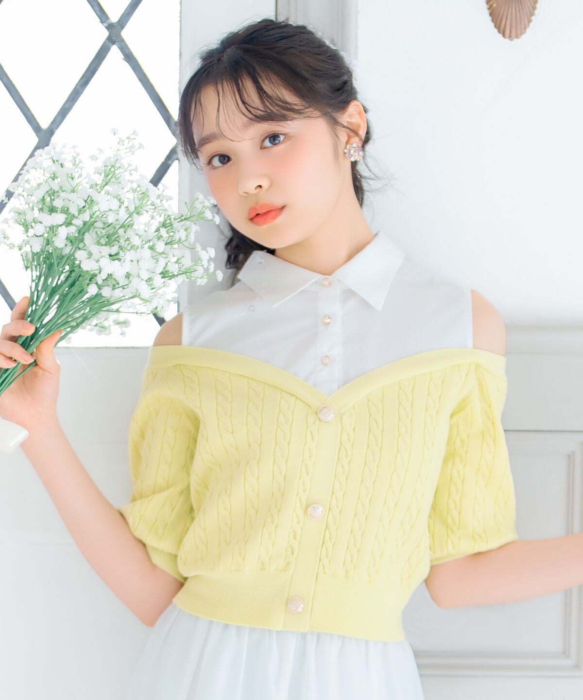 WILLSELECTION「シャツレイヤード風ニット」|ニット・セーター|イエロー