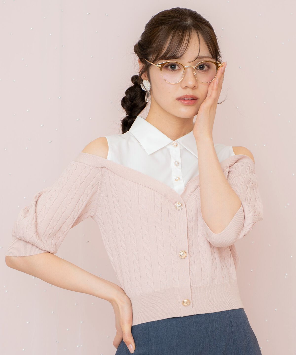 WILLSELECTION「シャツレイヤード風ニット」|ニット・セーター|