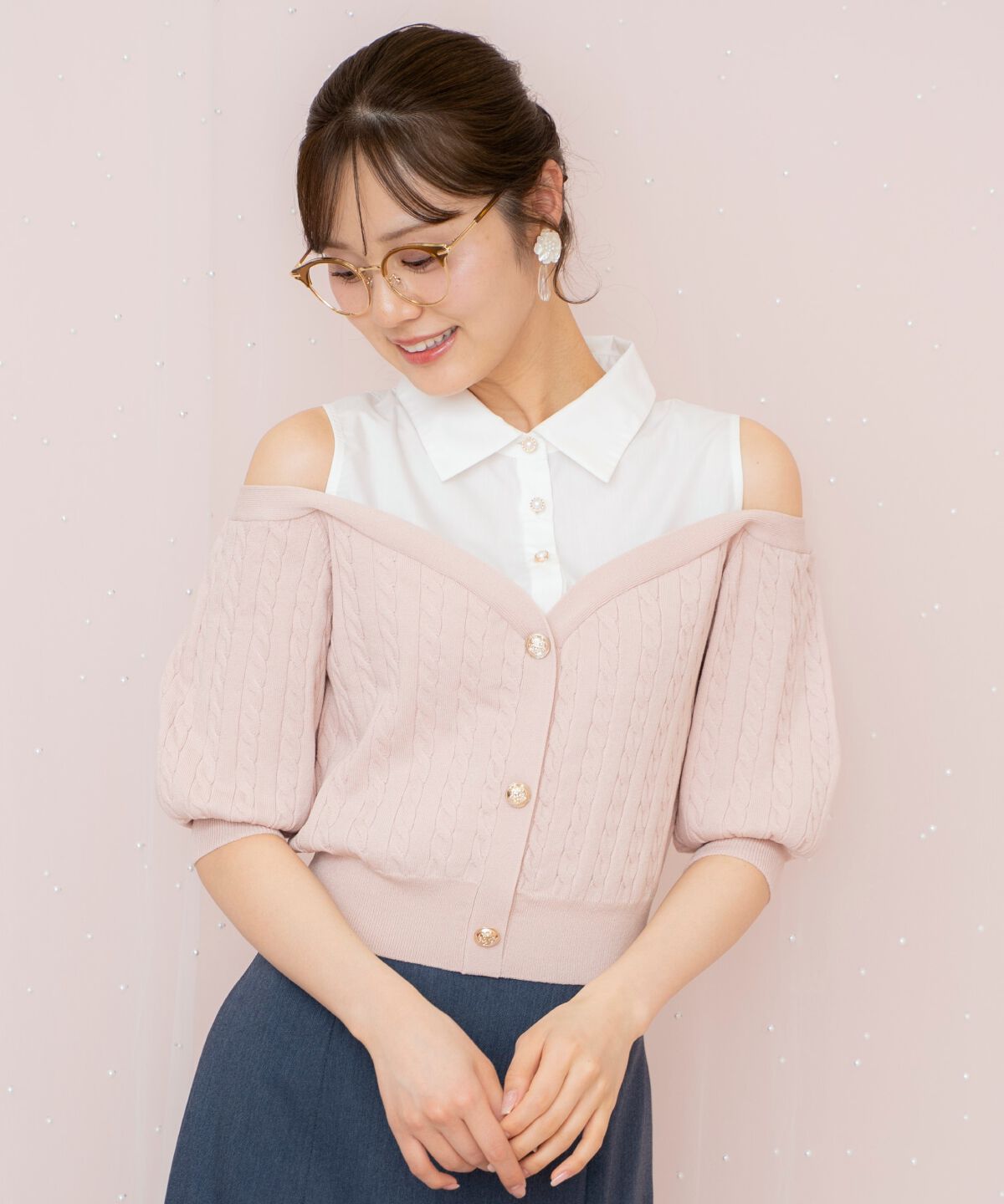 WILLSELECTION「シャツレイヤード風ニット」|ニット・セーター|