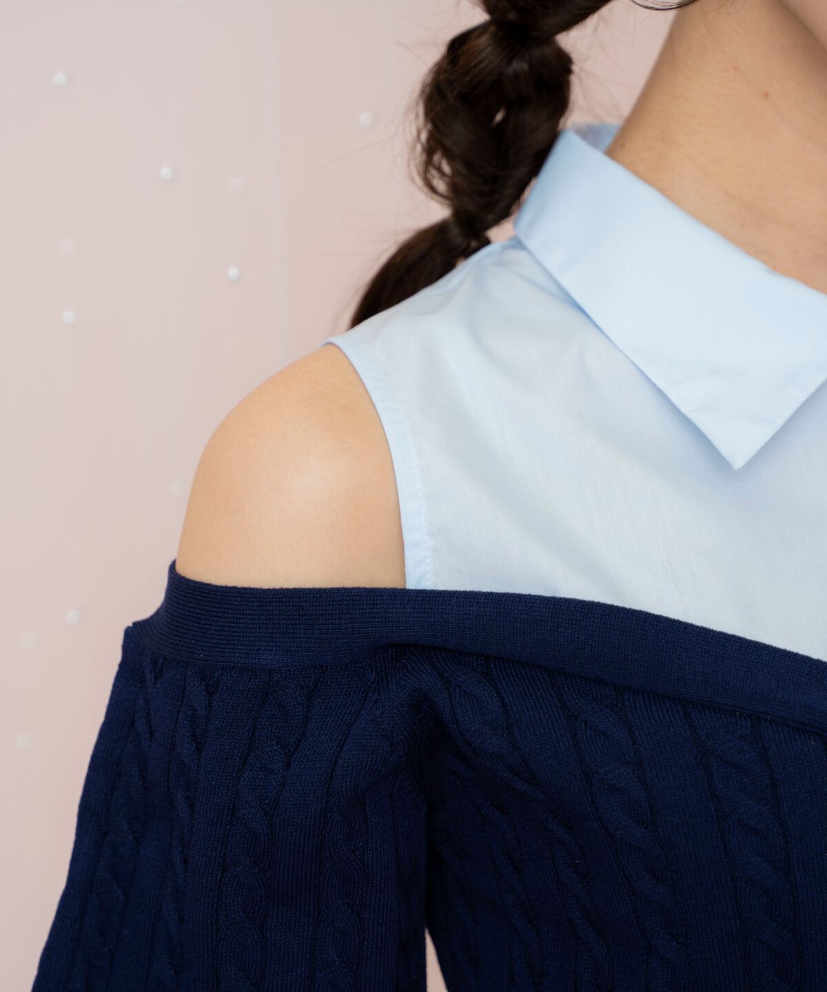 WILLSELECTION「シャツレイヤード風ニット」|ニット・セーター|