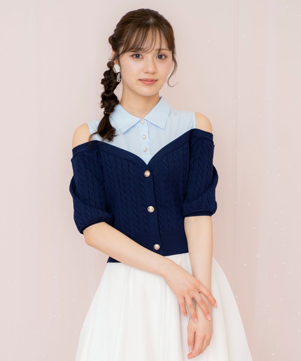 WILLSELECTION「シャツレイヤード風ニット」|ニット・セーター|