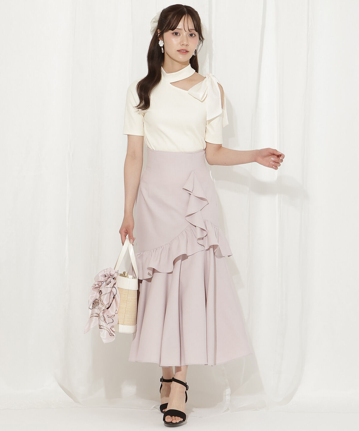 WILLSELECTION「アシメフリルティアードスカート」|フレア|ピンク