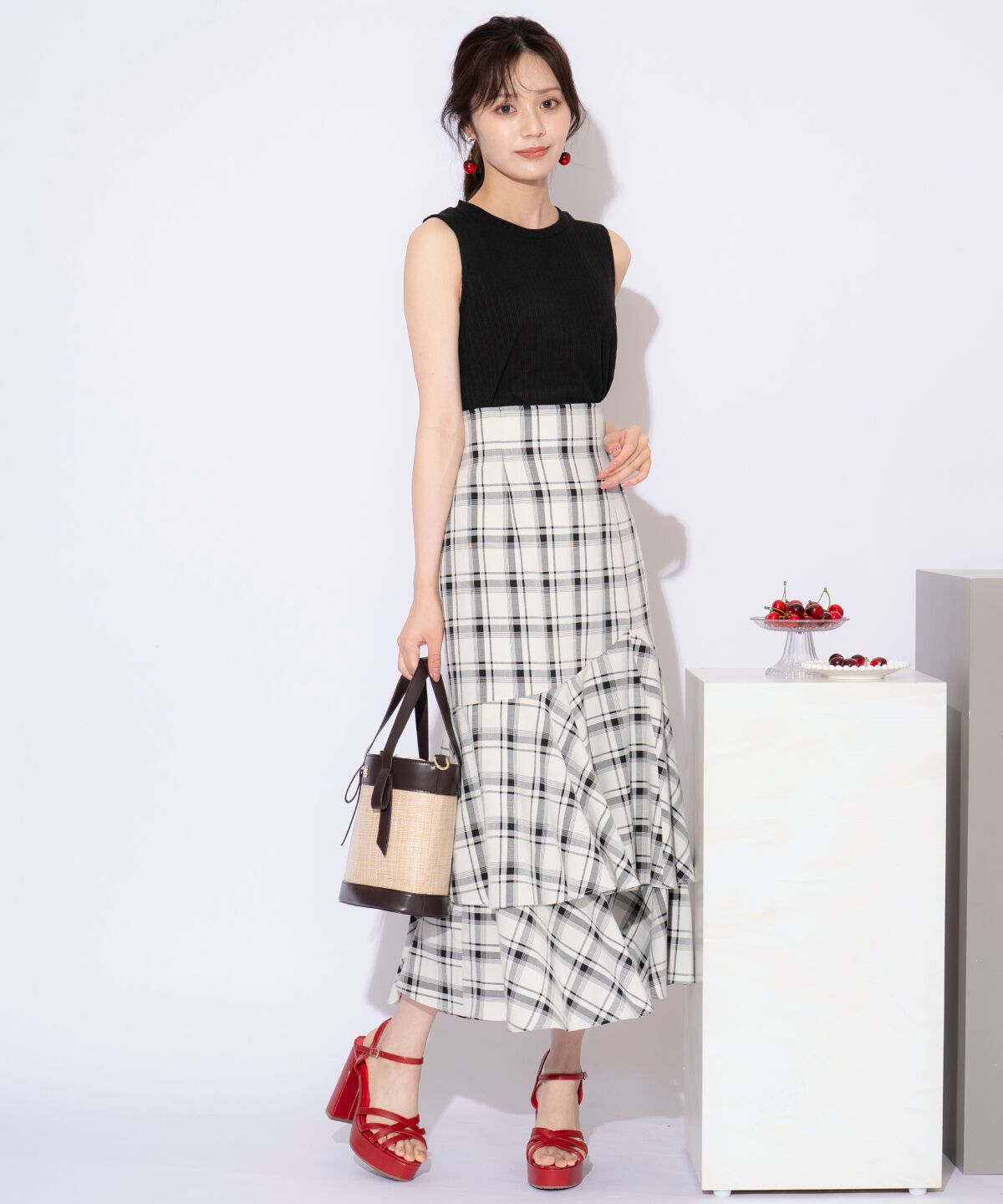 WILLSELECTION「ティアードヘムマーメイドスカート」|タイト|