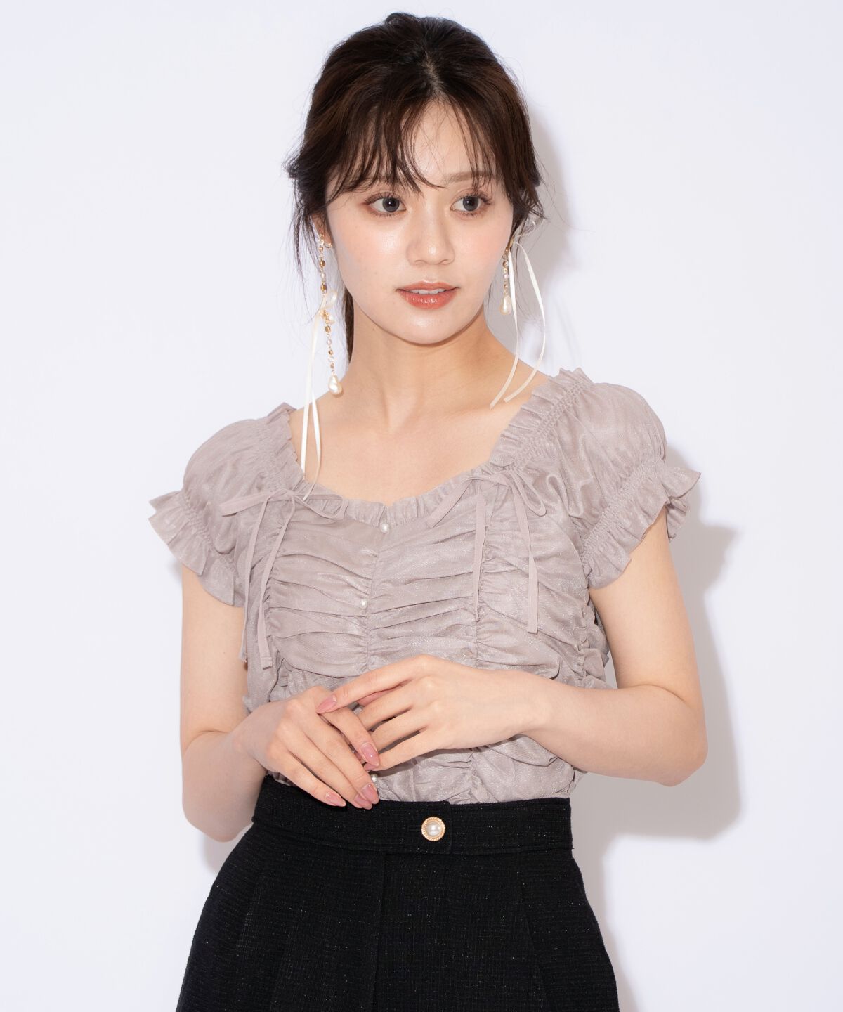 WILLSELECTION「チュールギャザートップス」|シャツ・ブラウス|