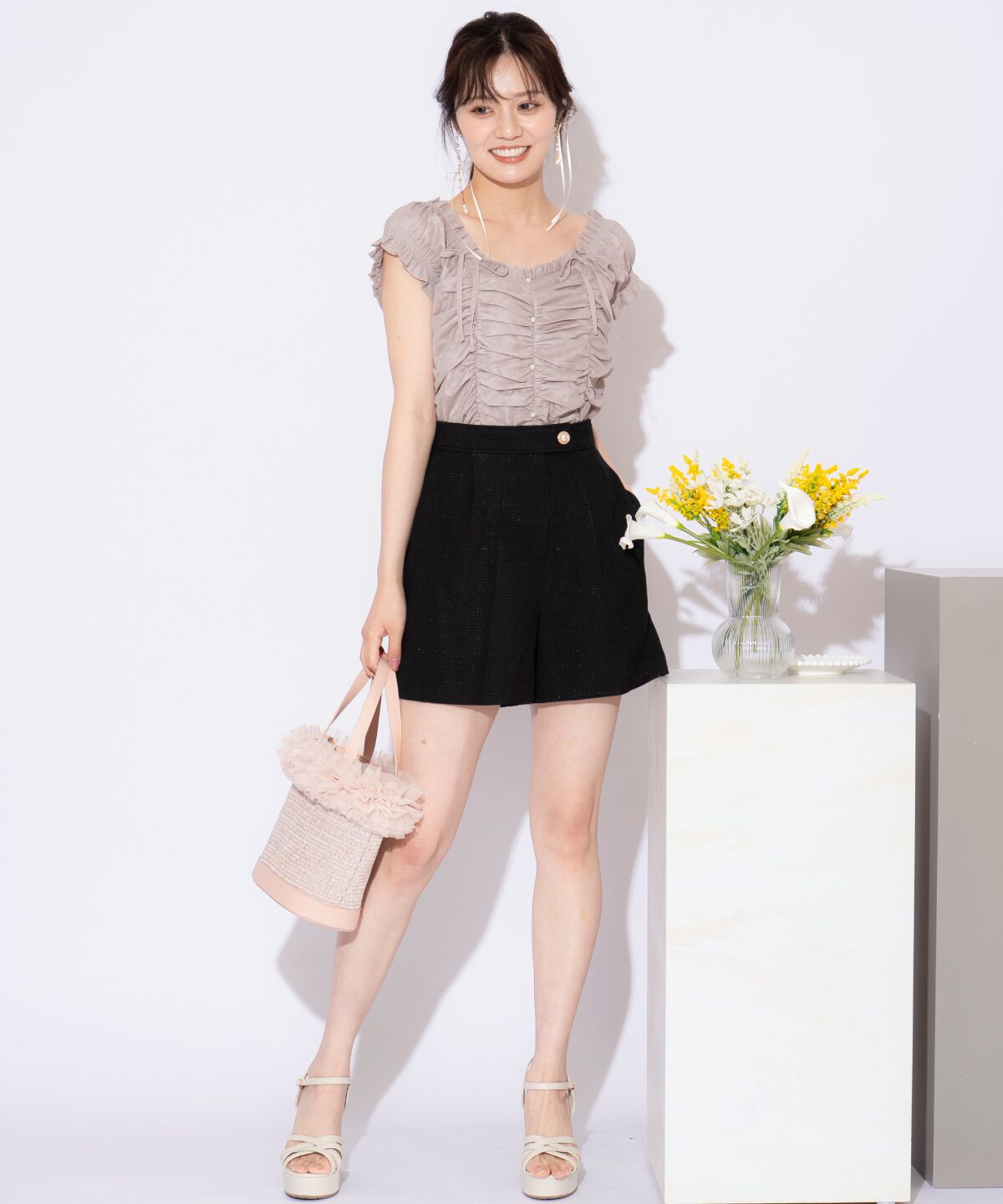 WILLSELECTION「チュールギャザートップス」|シャツ・ブラウス|