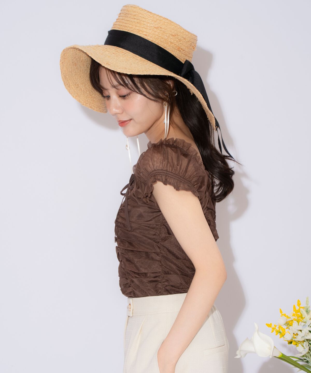 WILLSELECTION「チュールギャザートップス」|シャツ・ブラウス|