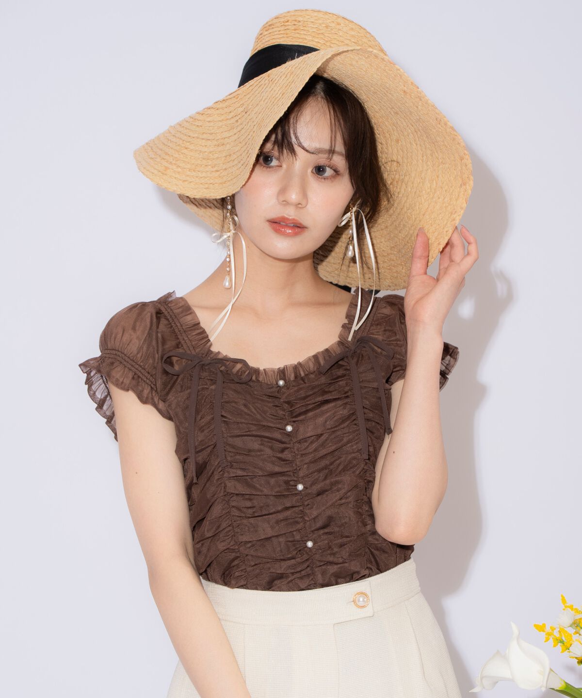 WILLSELECTION「チュールギャザートップス」|シャツ・ブラウス|