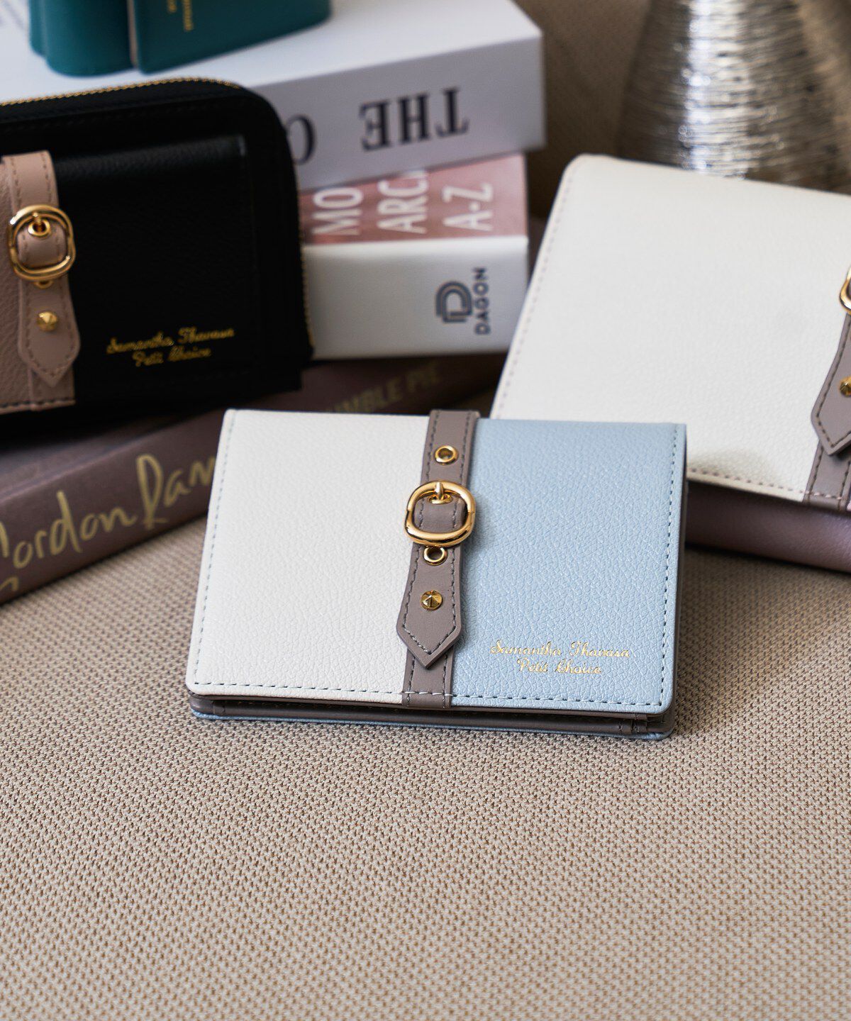 Samantha Thavasa Petit Choice「バイカラーフロントベルト 二つ折り財布」|財布|