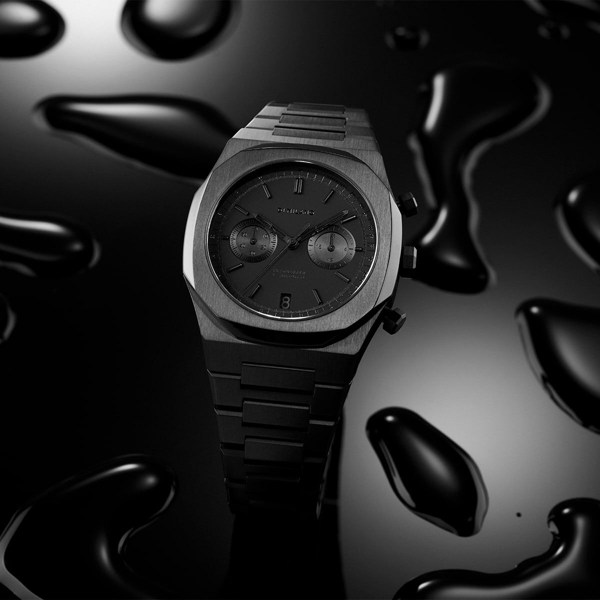 D1 MILANO「<D1 MILANO (ﾃﾞｨｰﾜﾝﾐﾗﾉ) > ｸﾛﾉｸﾞﾗﾌ ﾒｶｸｫｰﾂ 40mm ﾒﾀﾙﾊﾞﾝﾄﾞ ﾌﾞﾗｯｸ」|腕時計|