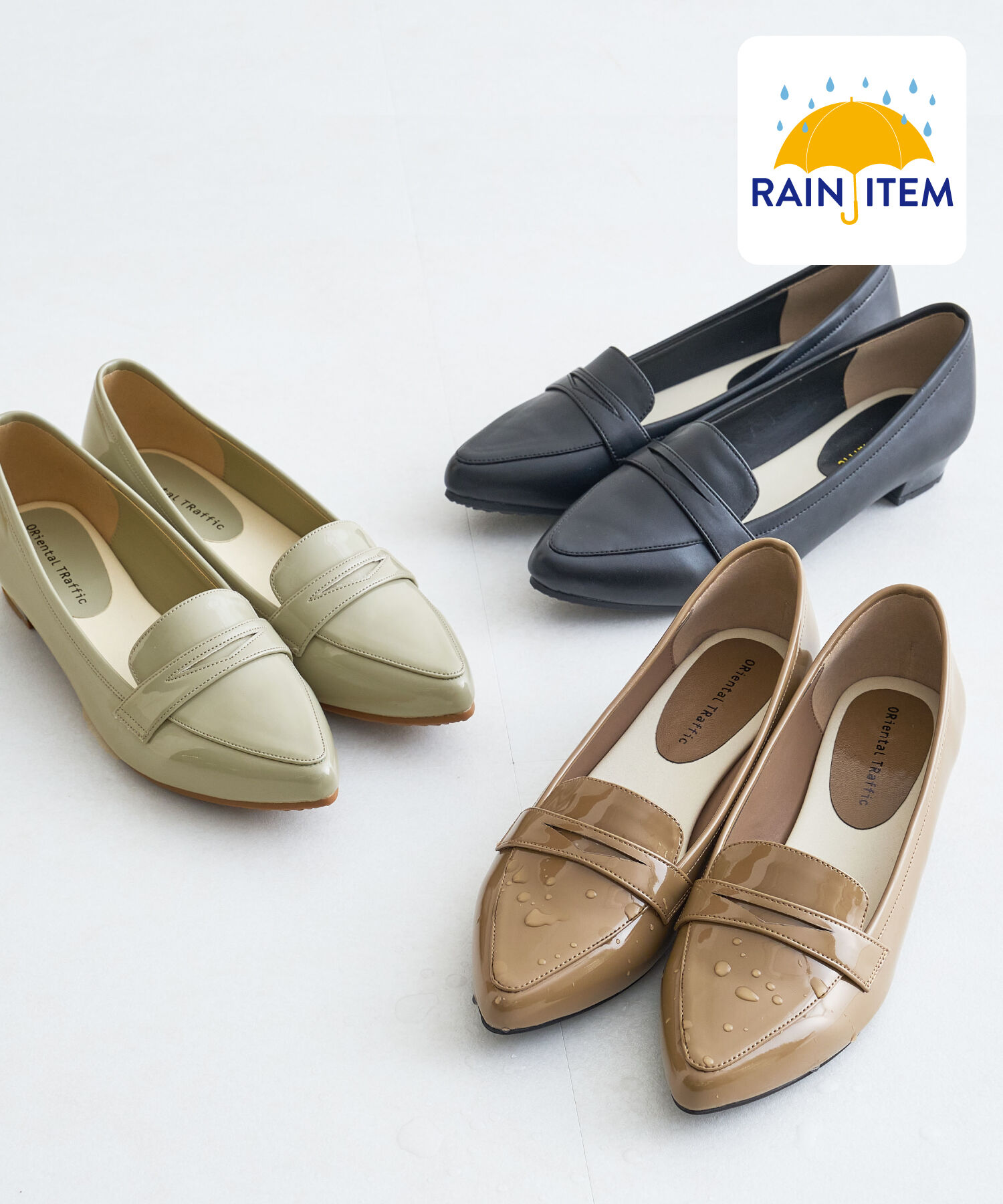 ORiental TRaffic「【防水】ポインテッドトゥ レイン パンプス /R-1016 晴雨兼用 通勤靴」|パンプス|GREEN