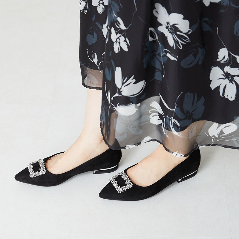 ORiental TRaffic「ビジューモチーフフラットパンプス/31302」|パンプス|