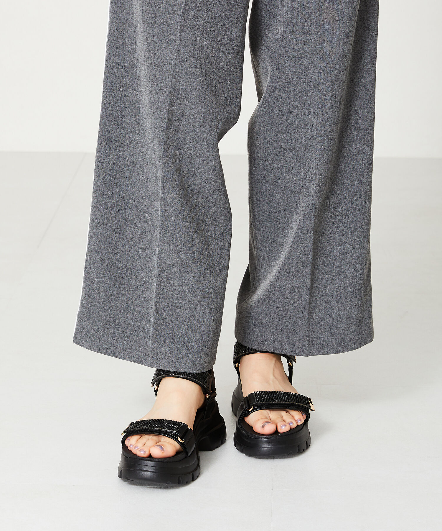 ORiental TRaffic「【定番】ビジューストラップスポーツサンダル/41220 スポサン 人気 トレンド 売れてる」|サンダル|