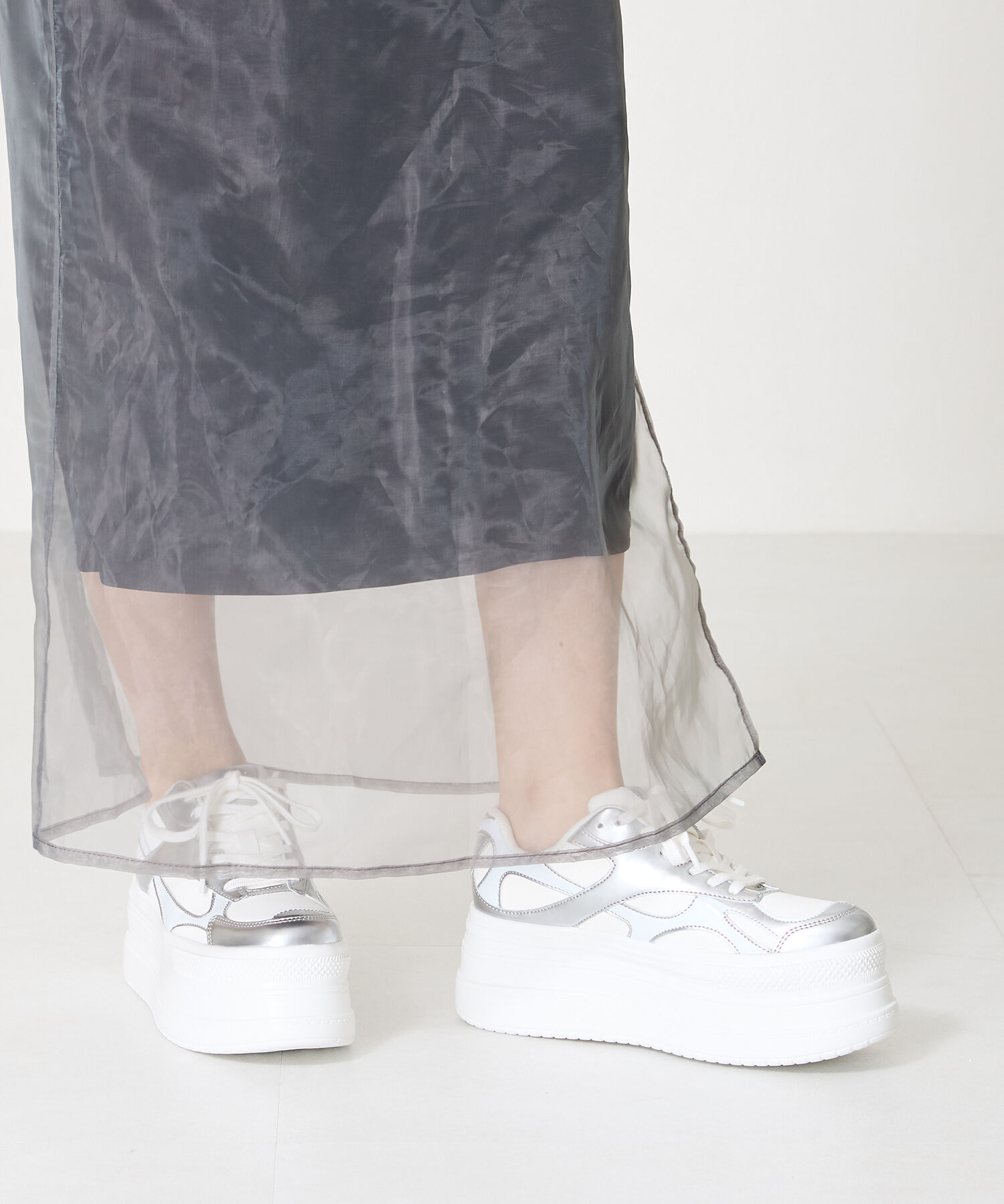 ORiental TRaffic「【トレンド】メタリックラインボリュームソールスニーカー/OT3740 厚底 スニーカー」|スニーカー|