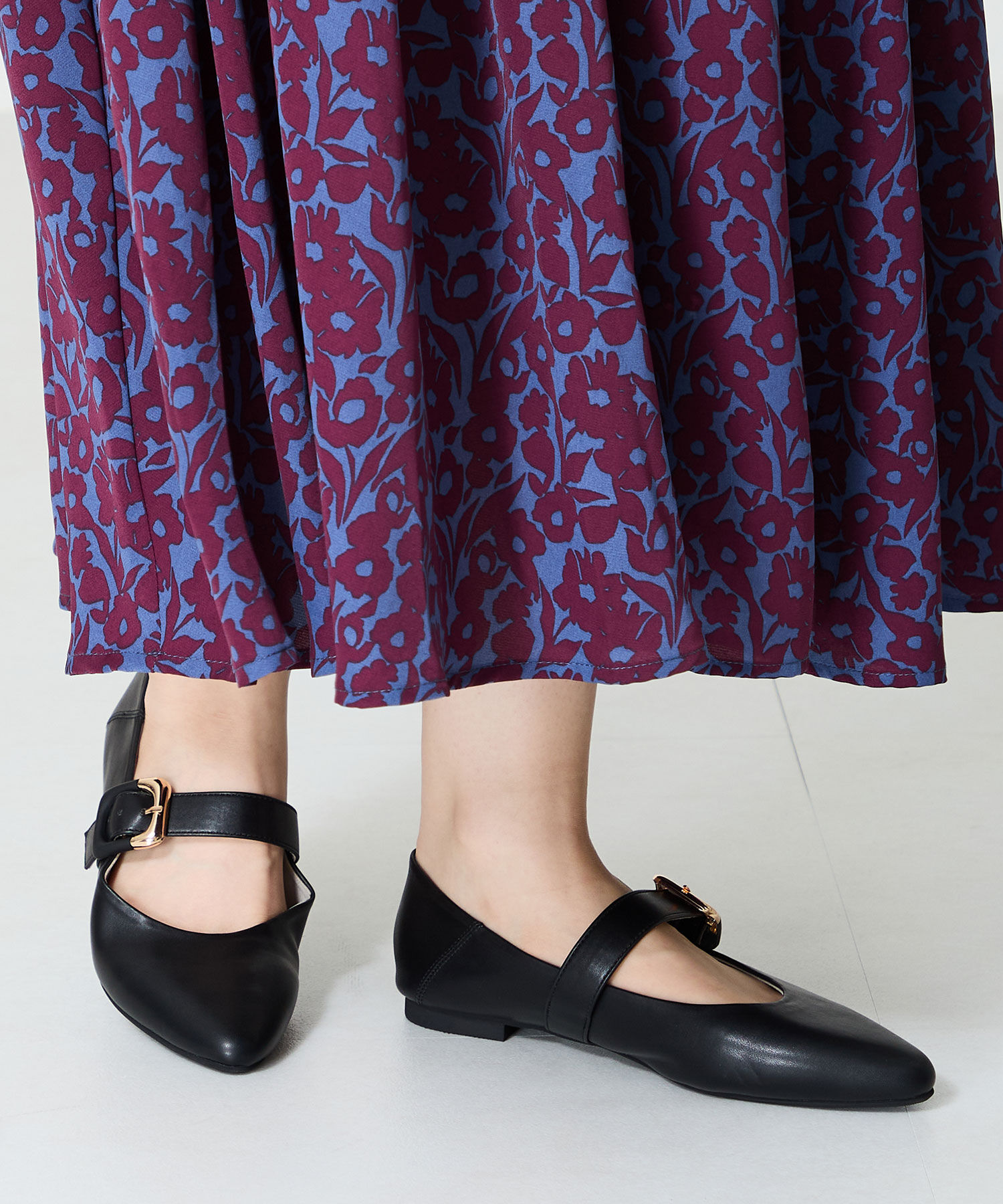 WA Oriental TRaffic「●2025春夏新作●配色バックル柔らかフラットパンプス/52118 パンプス フィット クッション 人気 トレンド」|パンプス|