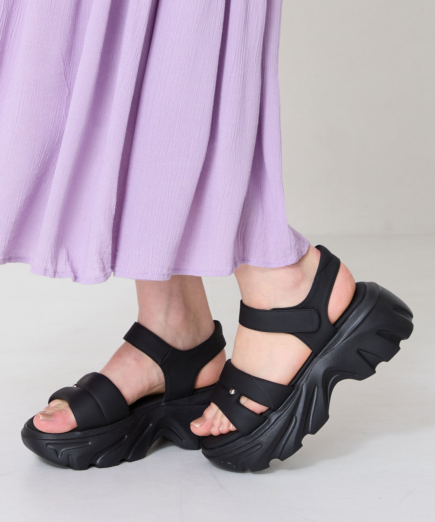 ORiental TRaffic「●2025春夏新作●カットデザインパデット厚底サンダル/51206 サンダル 厚底 トレンド 人気 軽い」|サンダル|