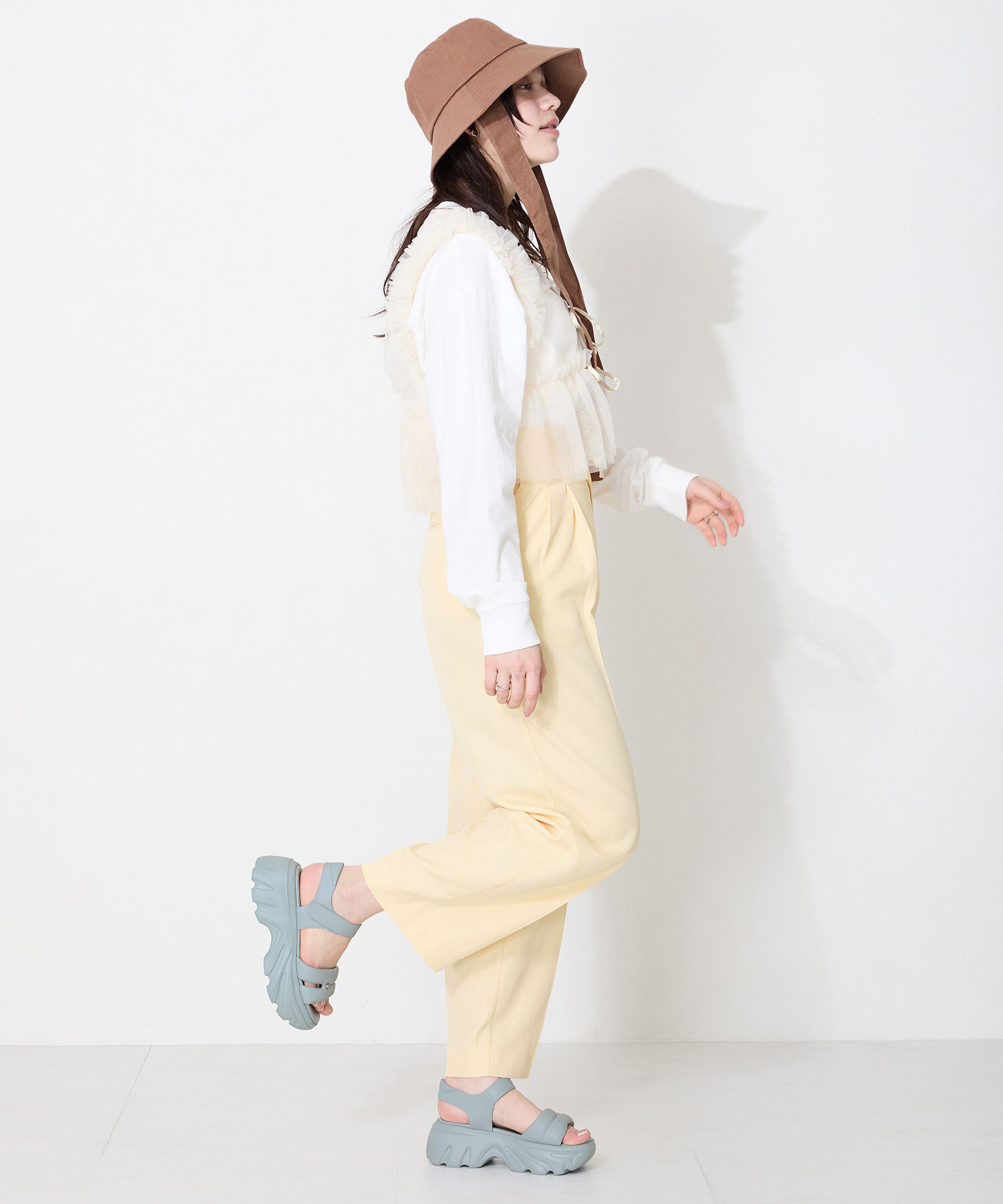 ORiental TRaffic「●2025春夏新作●カットデザインパデット厚底サンダル/51206 サンダル 厚底 トレンド 人気 軽い」|サンダル|