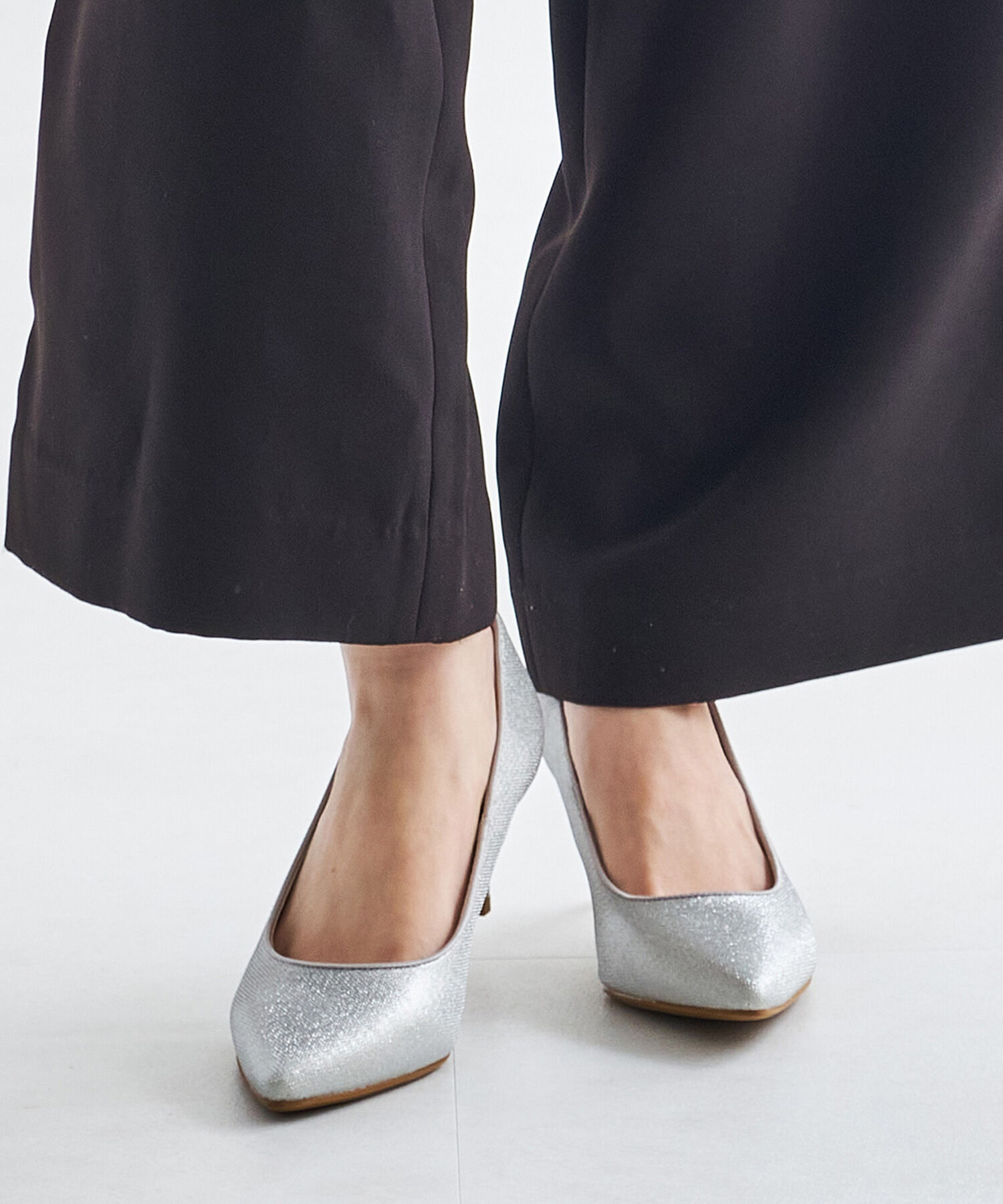 ORiental TRaffic「【オケージョン】 ポインテッドトゥ ラメ ヒール パンプス /MOR112 結婚式 パーティー 二次会」|パンプス|